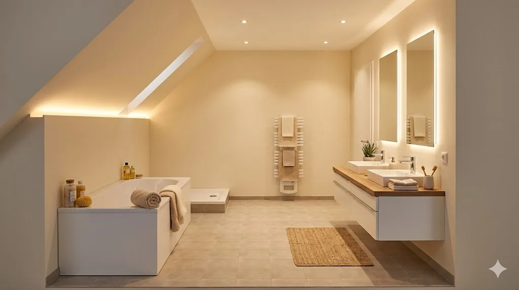 Bad mit freistehender Wanne
