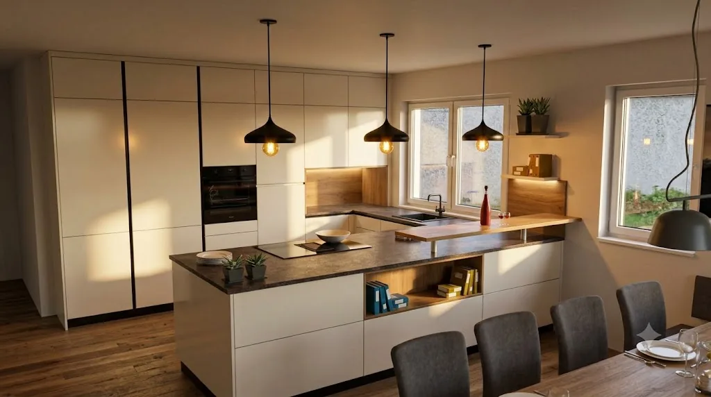 Moderne Küche mit Kochinsel